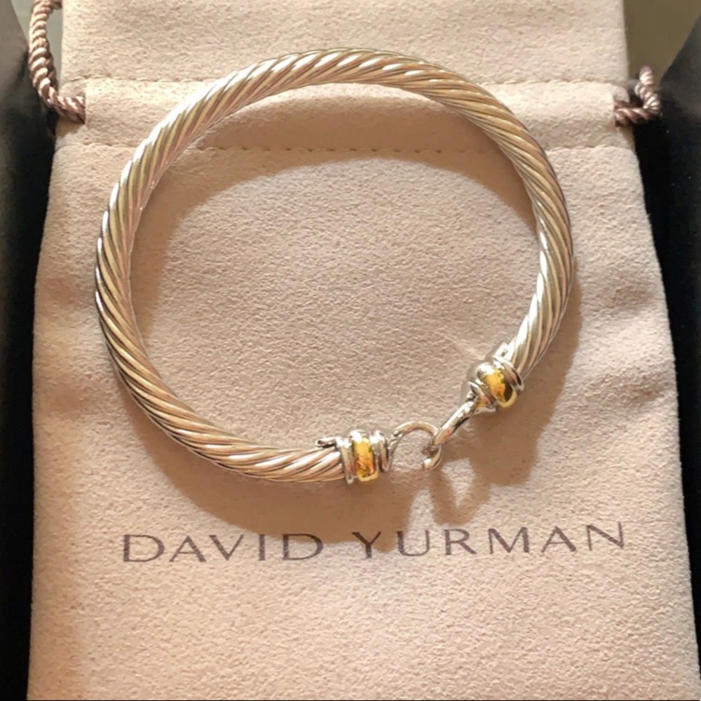 David Yurman gold 5mm cable buckle bracelet
